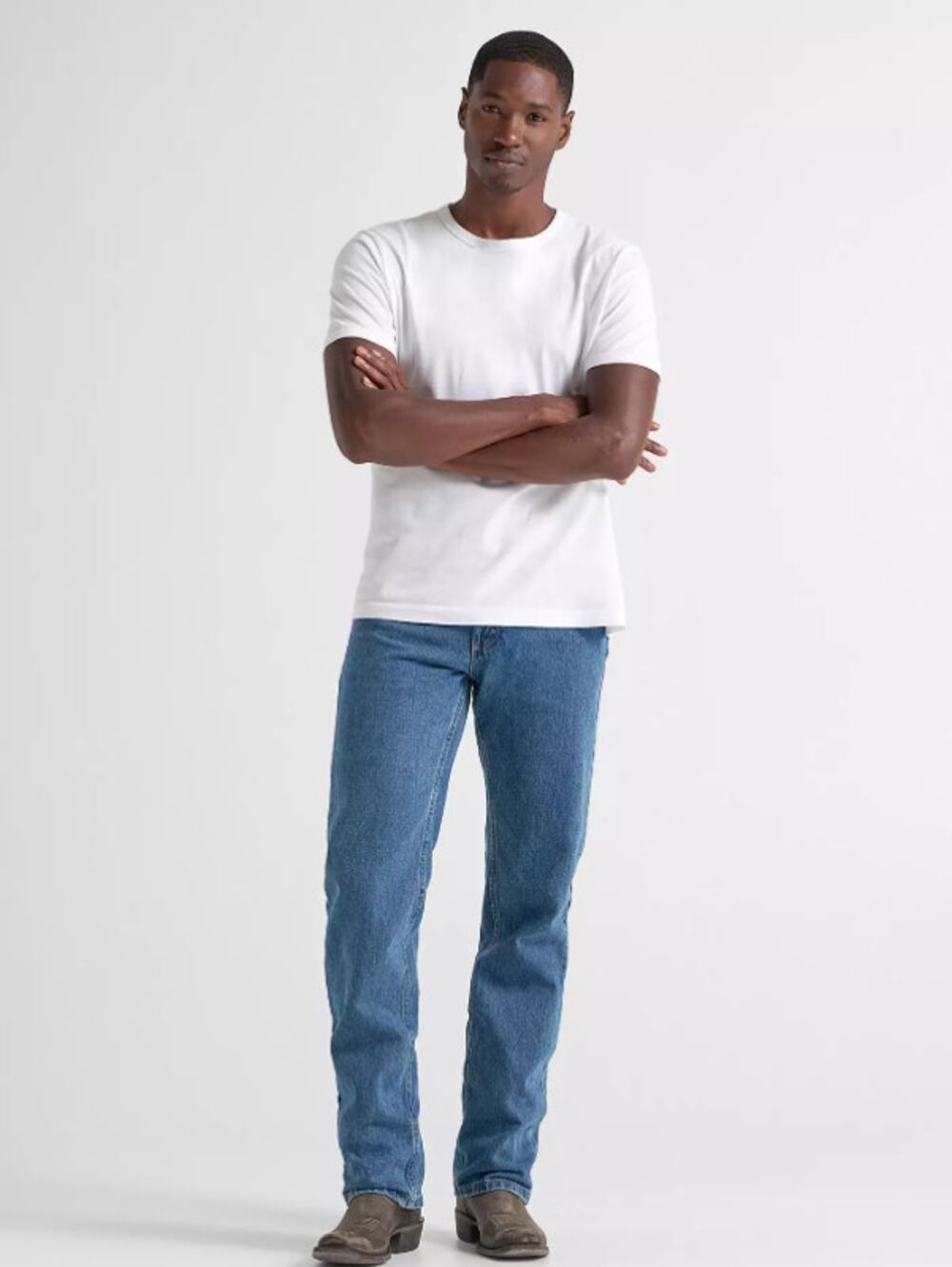 Wrangler Five Star Premium Denim Regular Fit Jean 32x30 in Dark Stonewash